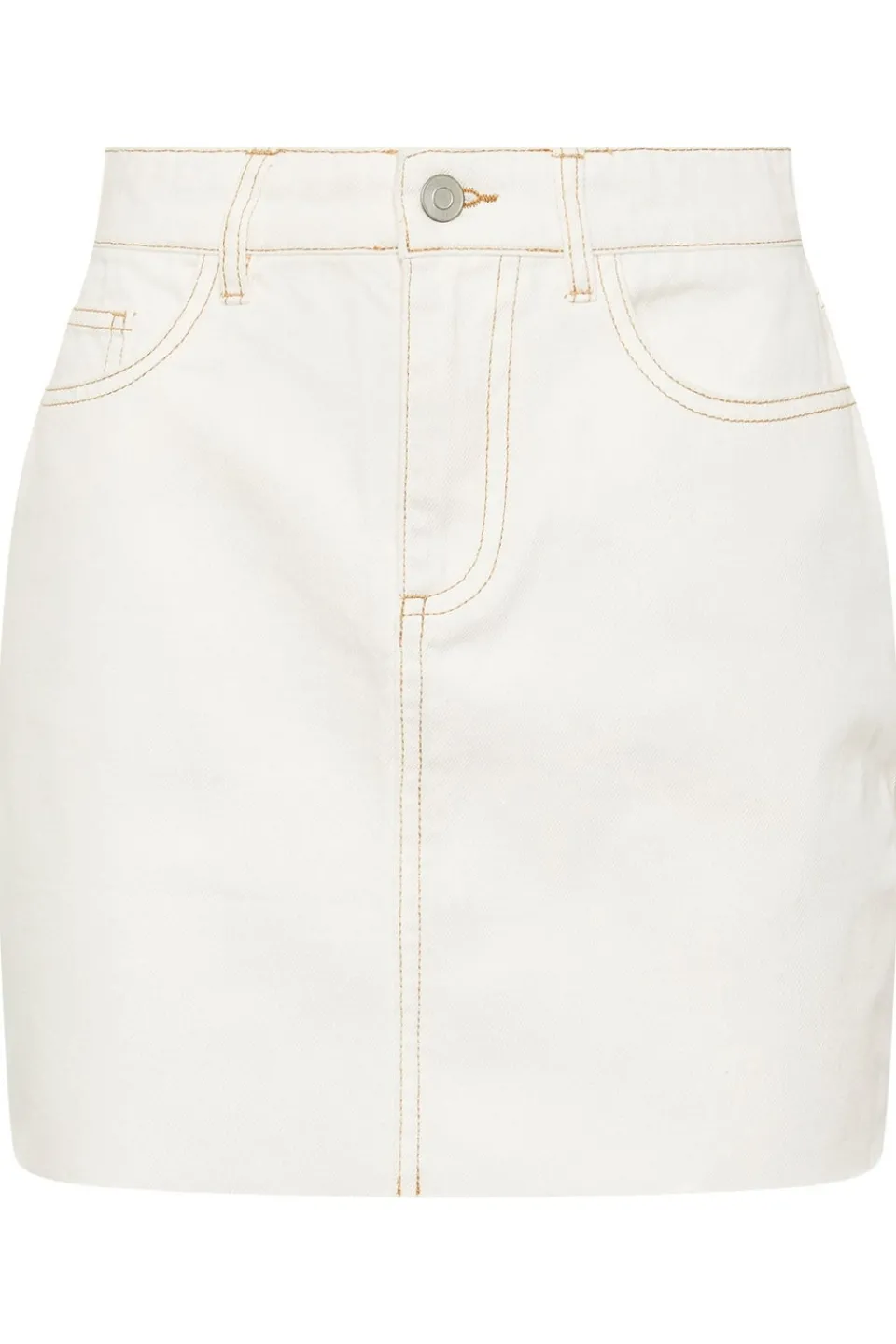 Skirts>PIXIEGIRL Petite Cream Denim Contrast Stitch Mini Skirt