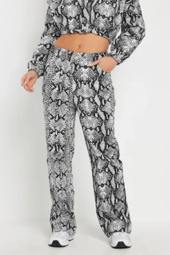 Jeans & Jeggings>PIXIEGIRL Petite Grey Snake Print Straight Leg Jeans