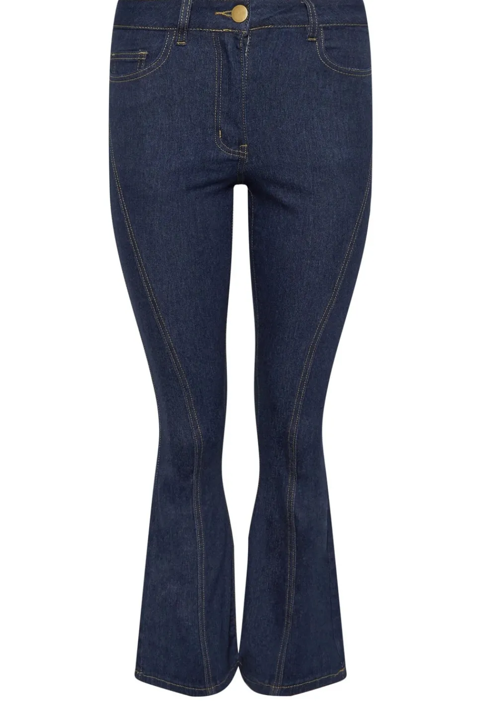 Jeans & Jeggings>PIXIEGIRL Petite Indigo Blue Seam Front Flared Jeans
