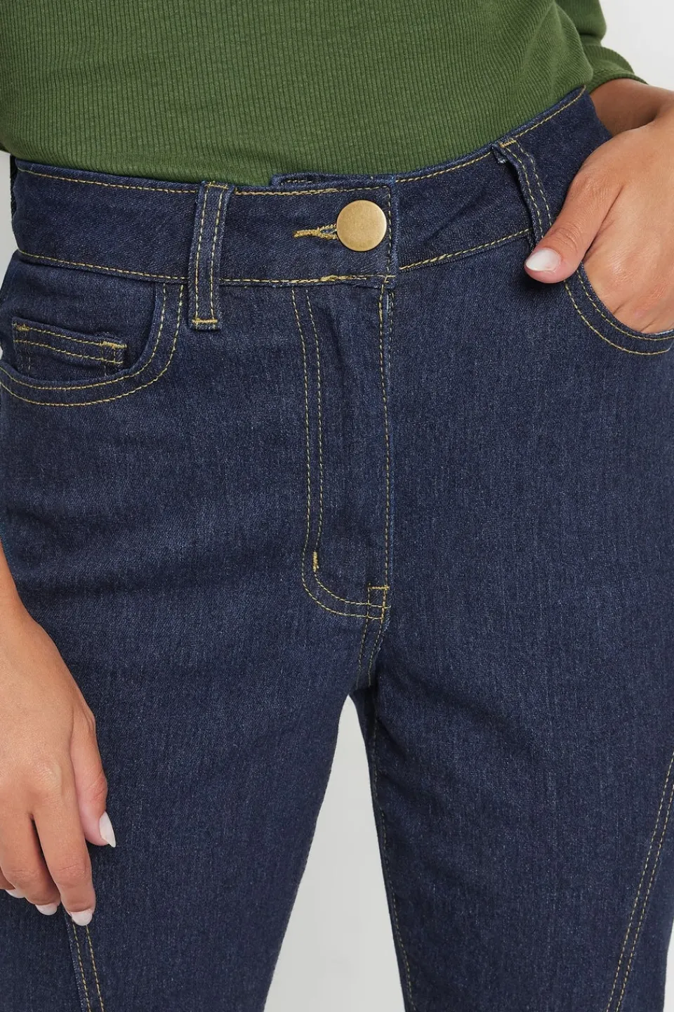 Jeans & Jeggings>PIXIEGIRL Petite Indigo Blue Seam Front Flared Jeans