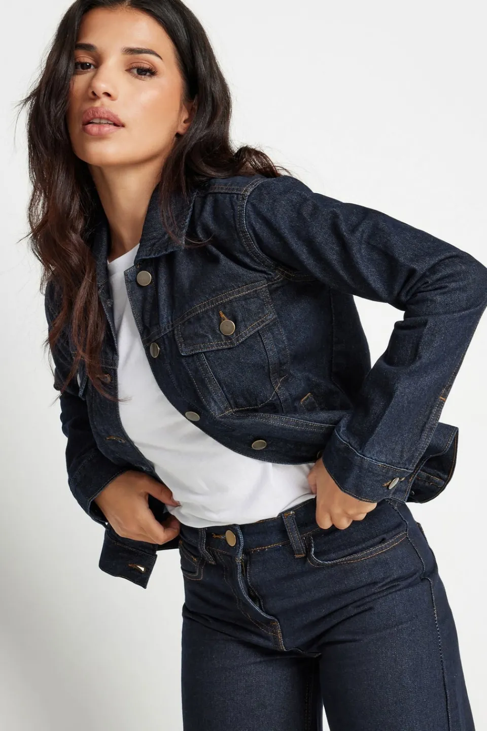 Coats & Jackets>PIXIEGIRL Petite Indigo Blue Denim Jacket