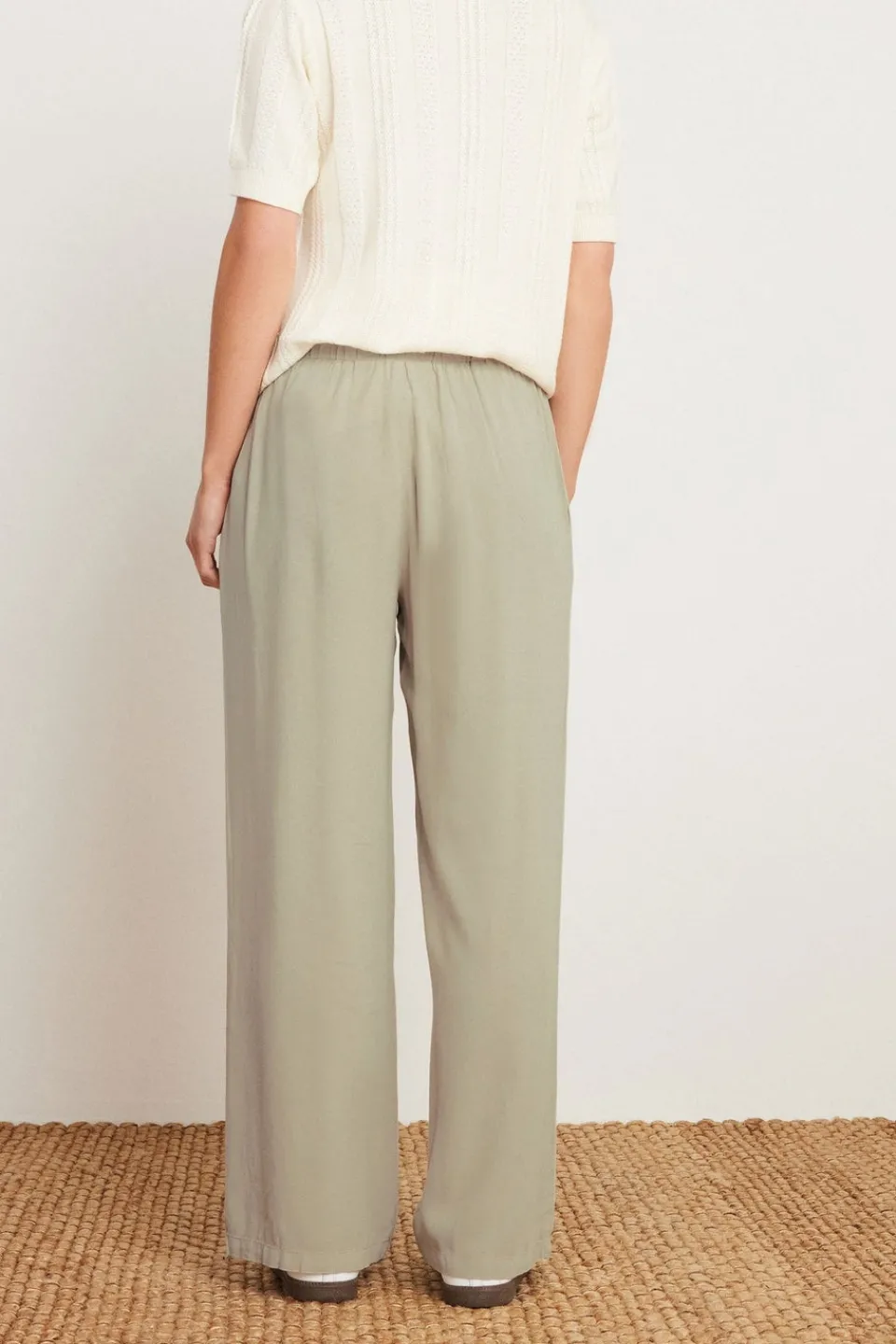 Trousers>PIXIEGIRL Petite Natural Brown Acid Wash Wide Leg Trousers