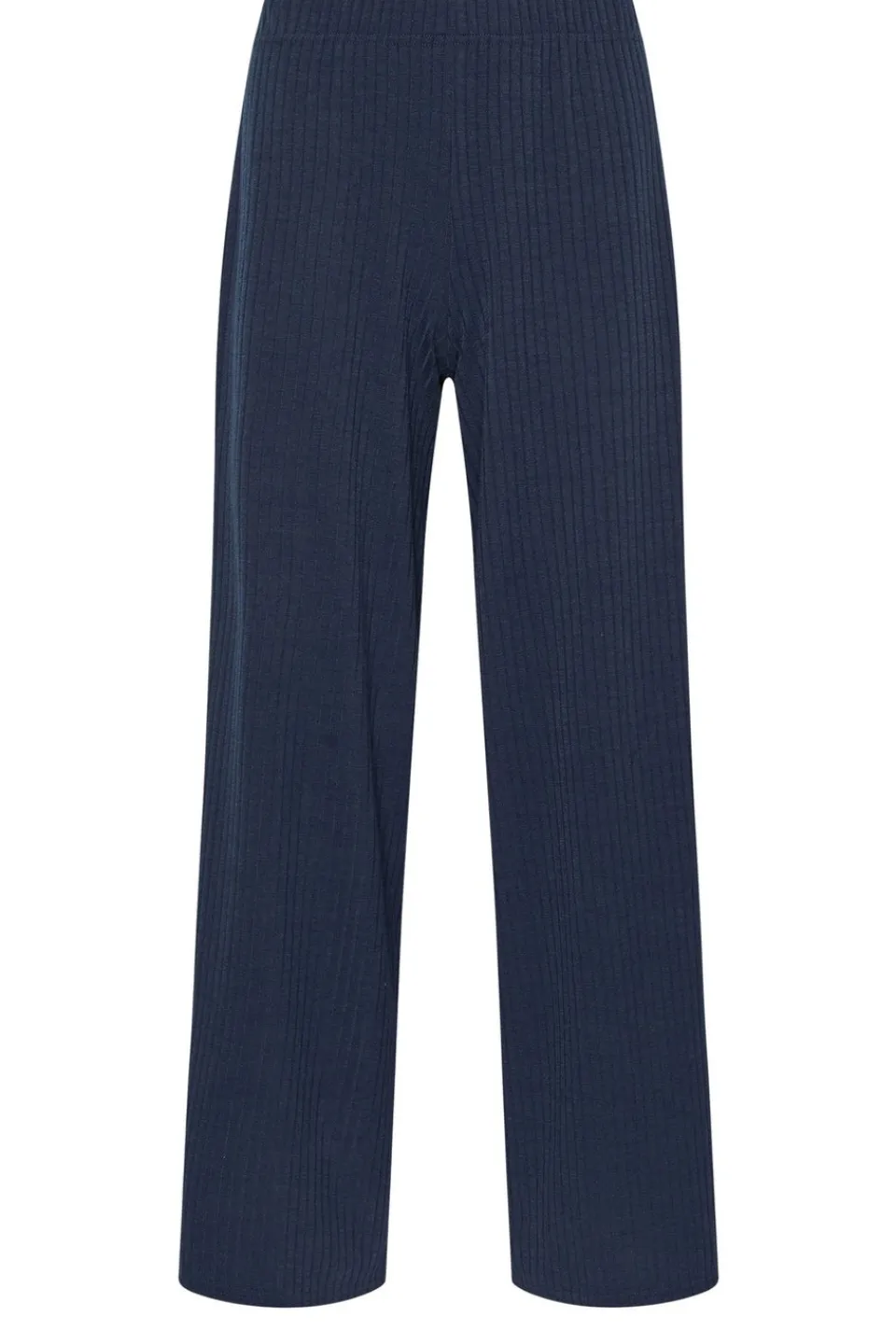 Trousers>PIXIEGIRL Petite Navy Blue Ribbed Wide Leg Trousers