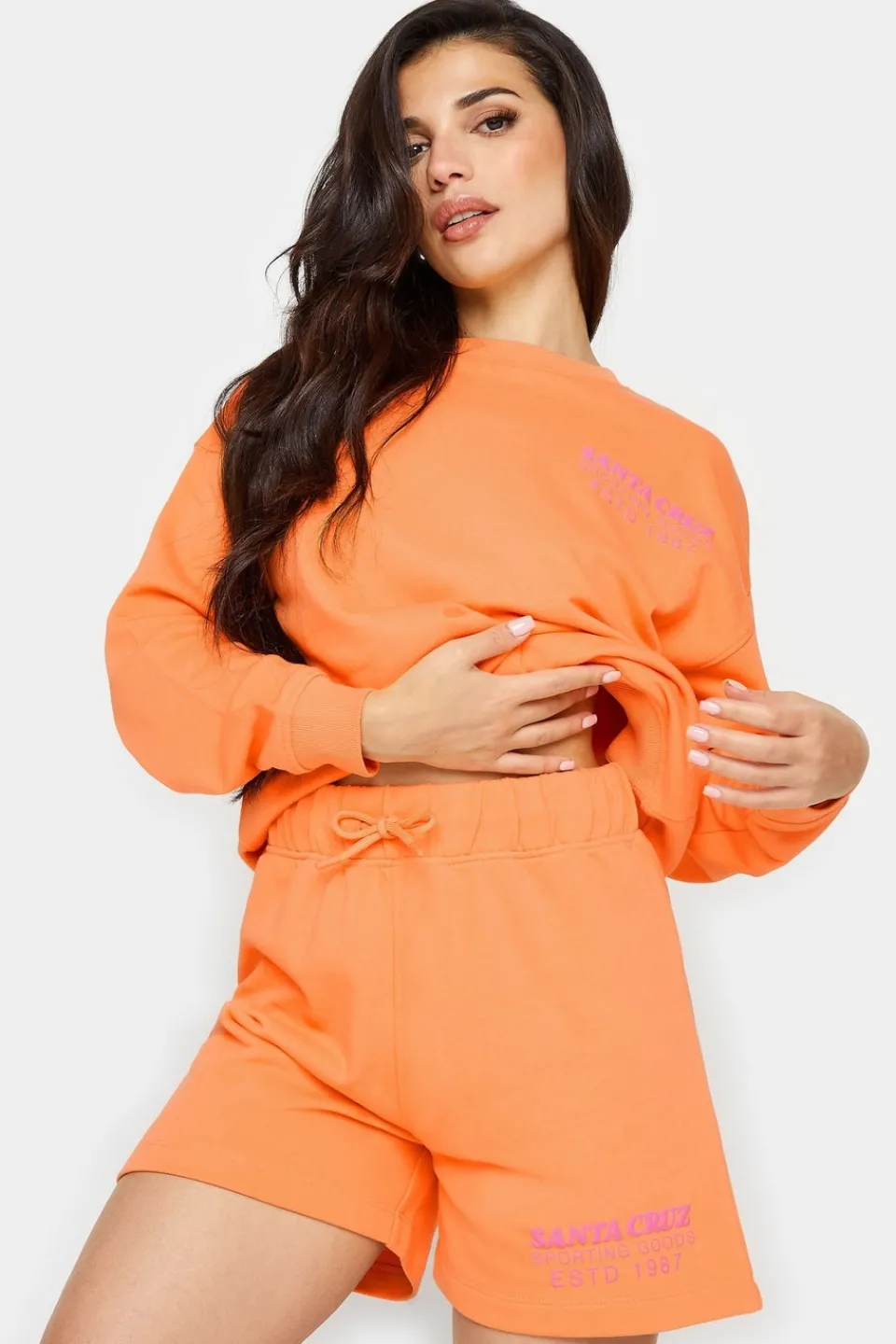 Shorts>PIXIEGIRL Petite Orange 'Santa Cruz' Slogan Jogger Shorts