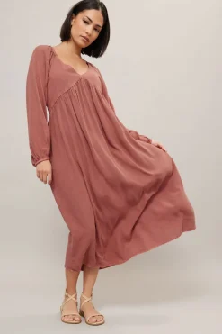 Dresses>PIXIEGIRL Petite Pink Woven Tie Back Smock Dress