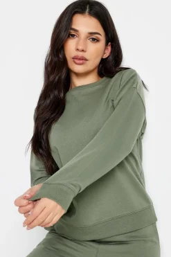 Loungewear>PIXIEGIRL Petite Sage Green Crew Neck Sweatshirt