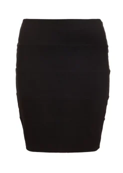 Skirts>Quiz Black Ribbed Bodycon Skirt