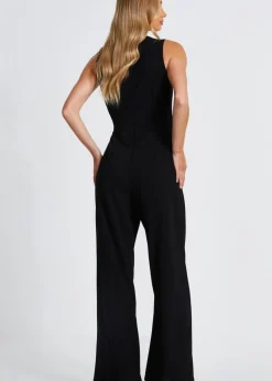 Jumpsuits & Playsuits>Quiz Black Waistcoat Jumpsuit