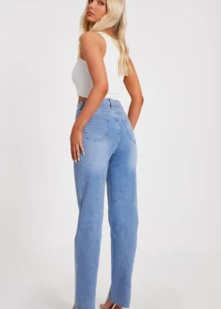 Jeans & Jeggings>Quiz Blue Denim Embellished Jeans