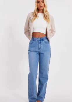 Jeans & Jeggings>Quiz Blue Denim Ruffle Heart Jeans