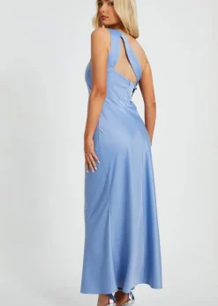 Dresses>Quiz Blue One Shoulder Midaxi Dress