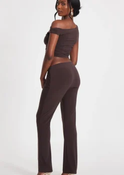 Tops>Quiz Brown Buckle One Shoulder Top