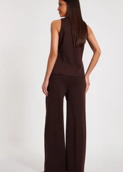 Coats & Jackets>Quiz Brown Button Front Waistcoat