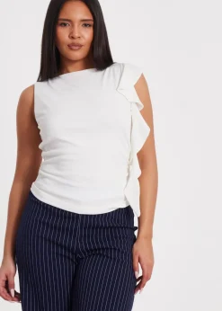 Tops>Quiz Cream Frill Detail Top