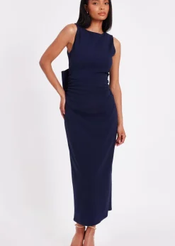 Dresses>Quiz Navy Bow Back Midaxi Dress