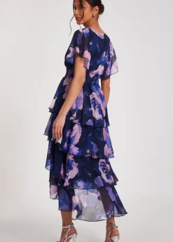 Dresses>Quiz Navy Dip Hem Midi Dress