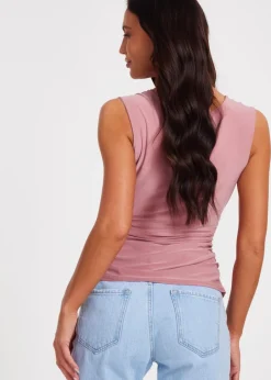 Tops>Quiz Pink Cowl Neck Top