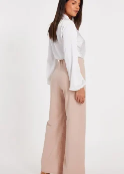 Trousers>Quiz Stone Button Detail Palazzo Trousers