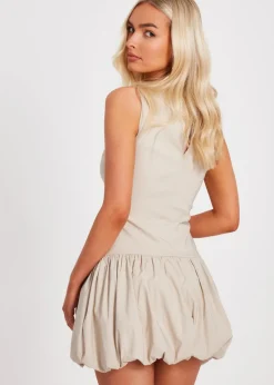 Dresses>Quiz Stone Puff Ball Skater Dress