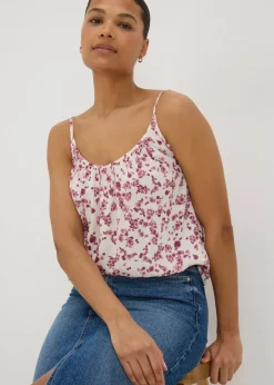 Tops>Papaya Raspberry Floral Cami Top