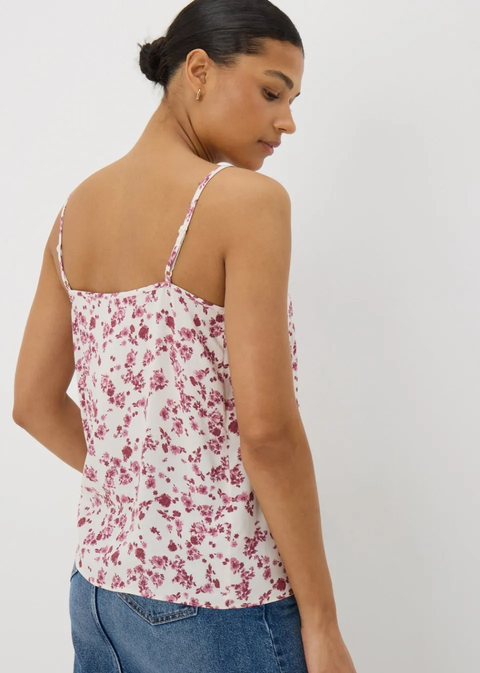 Tops>Papaya Raspberry Floral Cami Top