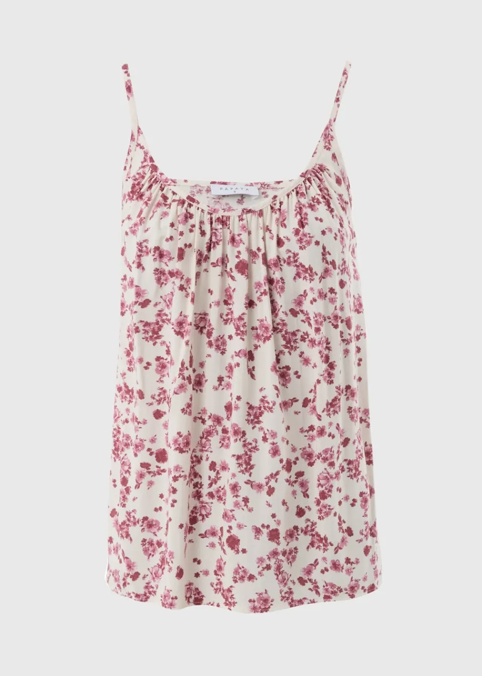 Tops>Papaya Raspberry Floral Cami Top