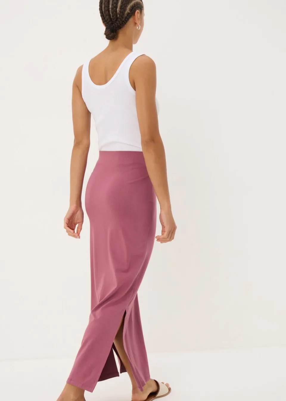 Skirts>Papaya Raspberry Jersey Maxi Skirt