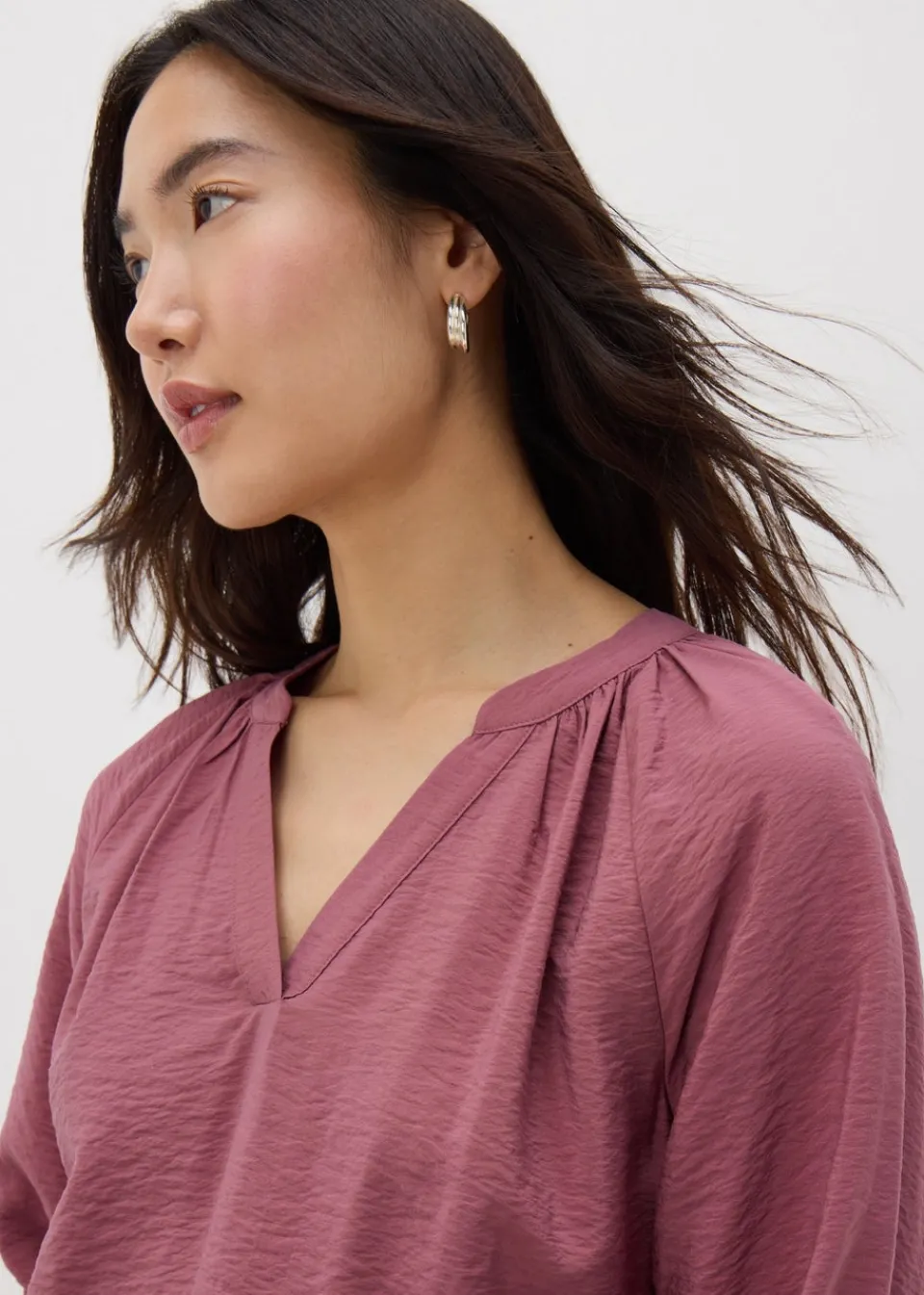 Tops>Papaya Raspberry Popover Blouse