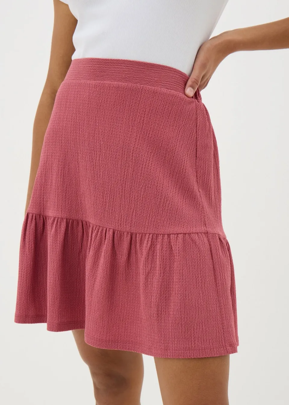 Skirts>Papaya Raspberry Tiered Mini Skirt