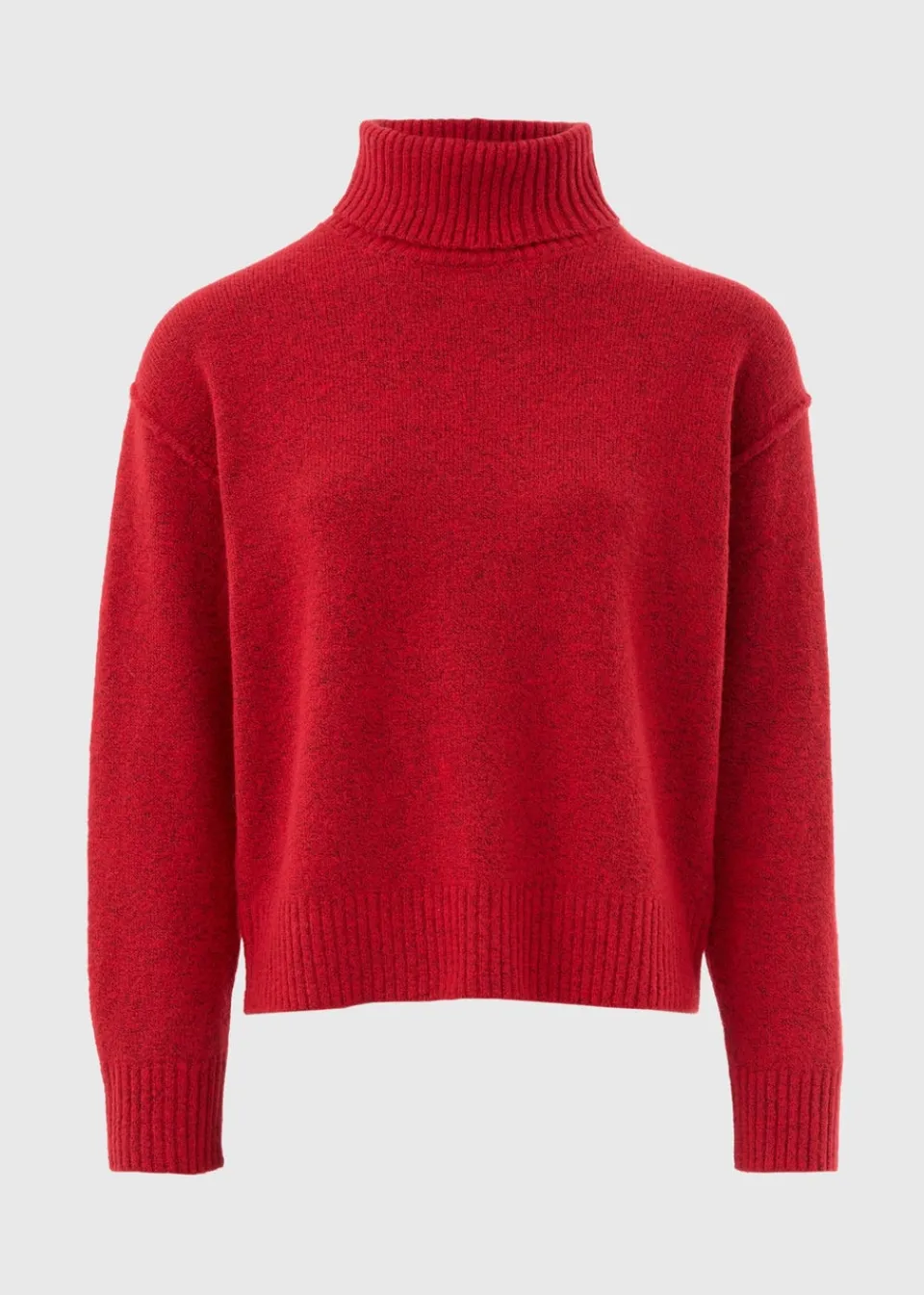 Tops>Papaya Roll Neck Jumper Red