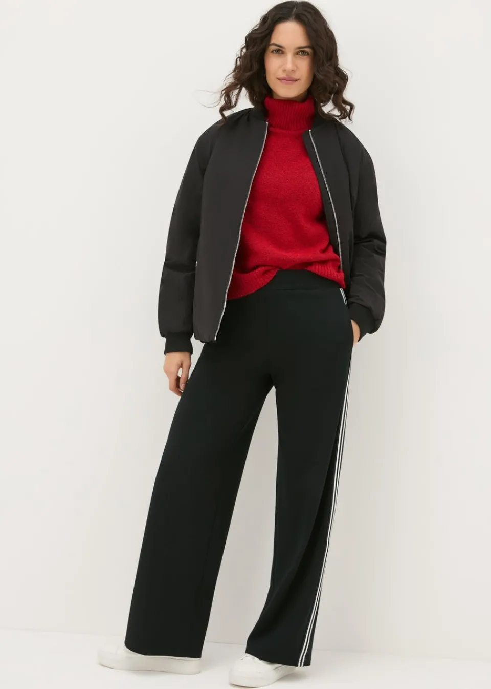 Tops>Papaya Roll Neck Jumper Red