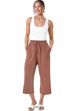 Trousers>Roman Biscuit Petite Spot Print Stretch Culottes