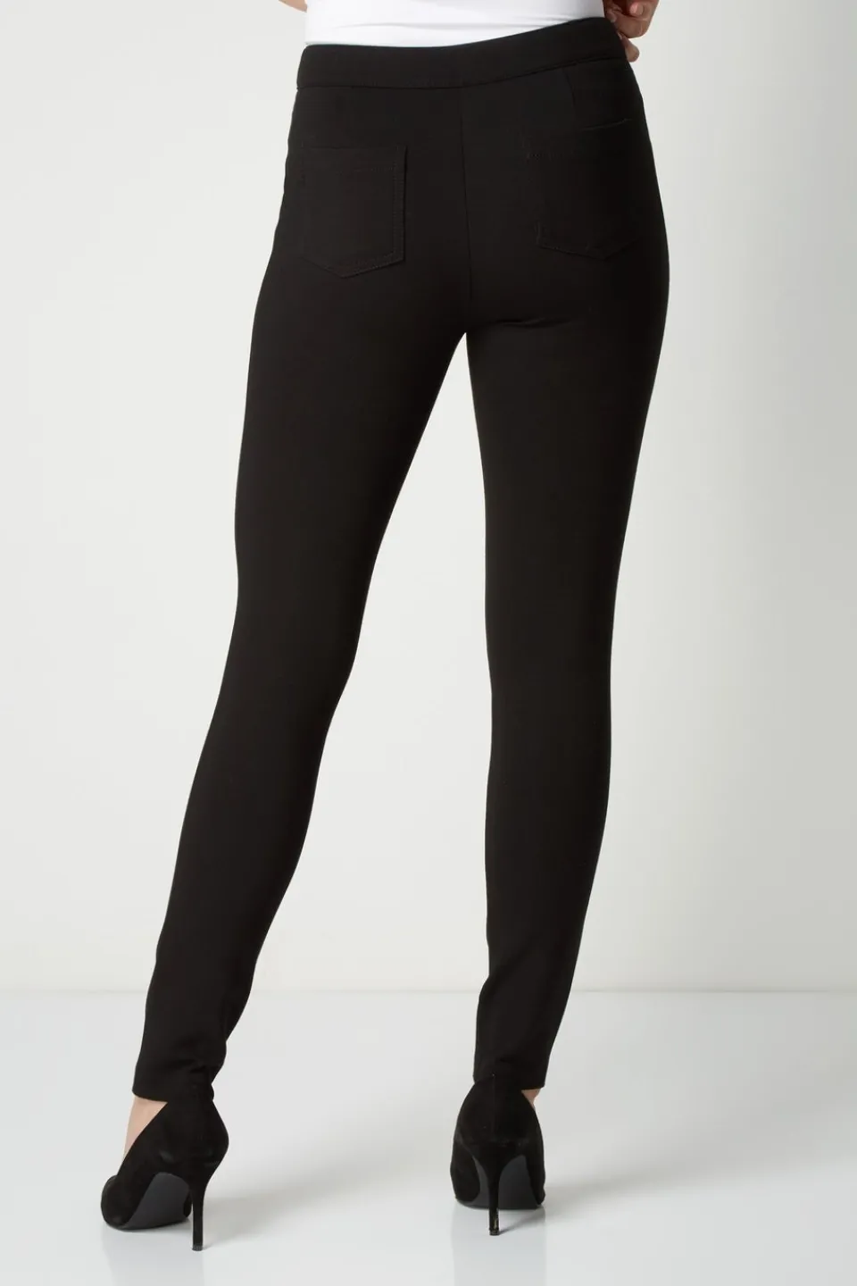 Trousers>Roman Black 27 Inch Ponte Zip Trousers