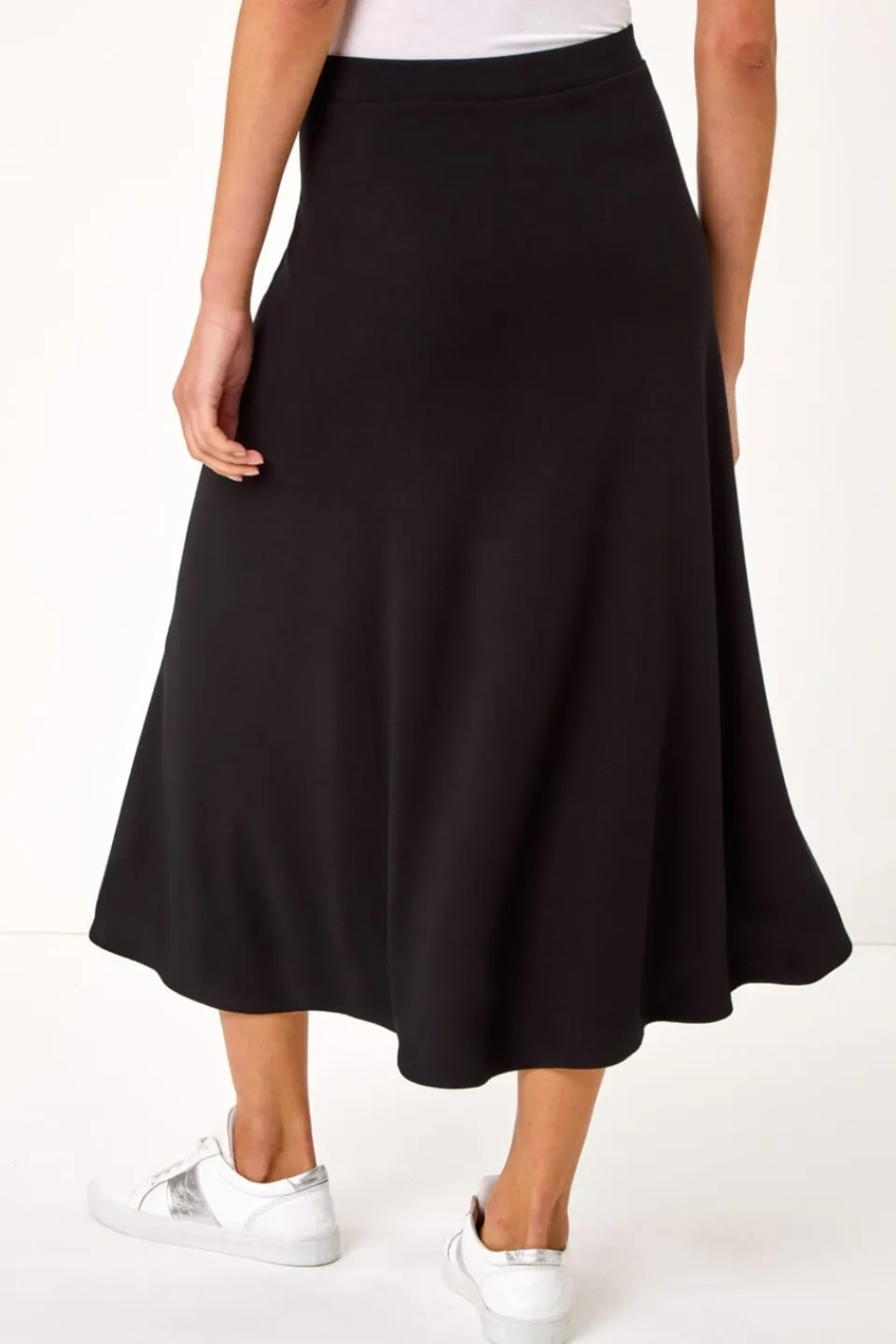 Skirts>Roman Black A-Line Pull On Stretch Skirt