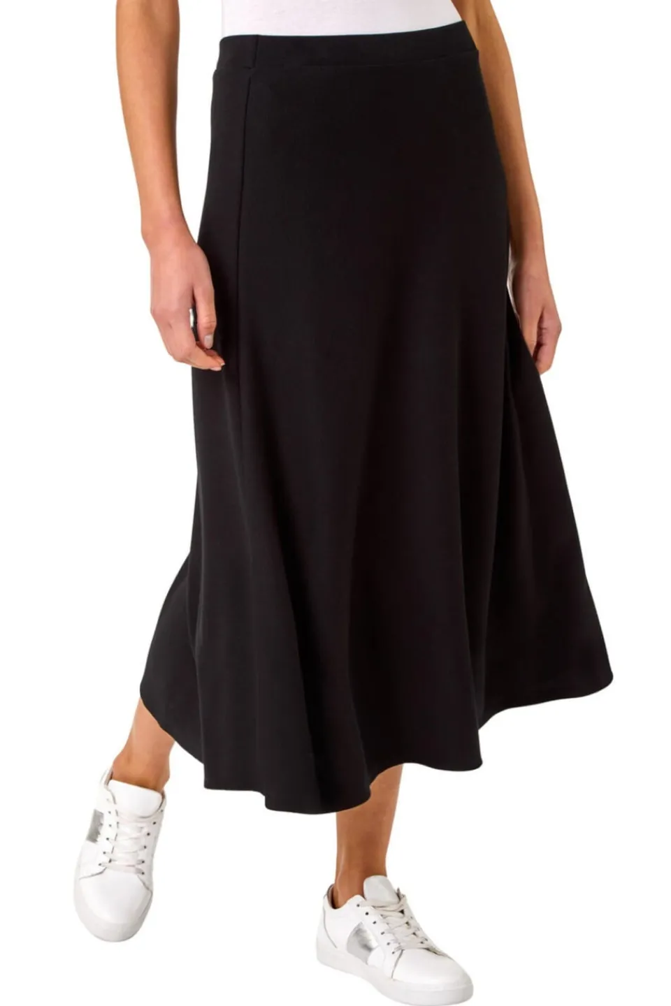 Skirts>Roman Black A-Line Pull On Stretch Skirt