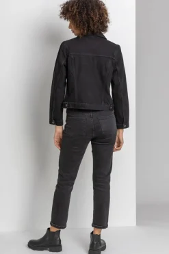 Coats & Jackets>Roman Classic Cotton Denim Jacket Black