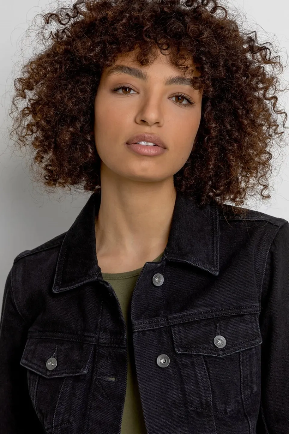 Coats & Jackets>Roman Classic Cotton Denim Jacket Black