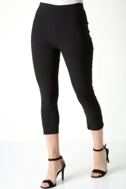 Trousers>Roman Cropped Stretch Trouser Capri Leggings 3/4 Pedal Pushers Black