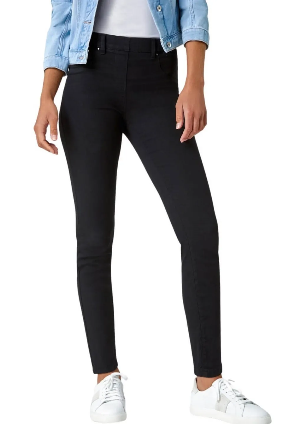 Jeans & Jeggings>Roman Elastic Waist 31" Denim Stretch Jegging Black