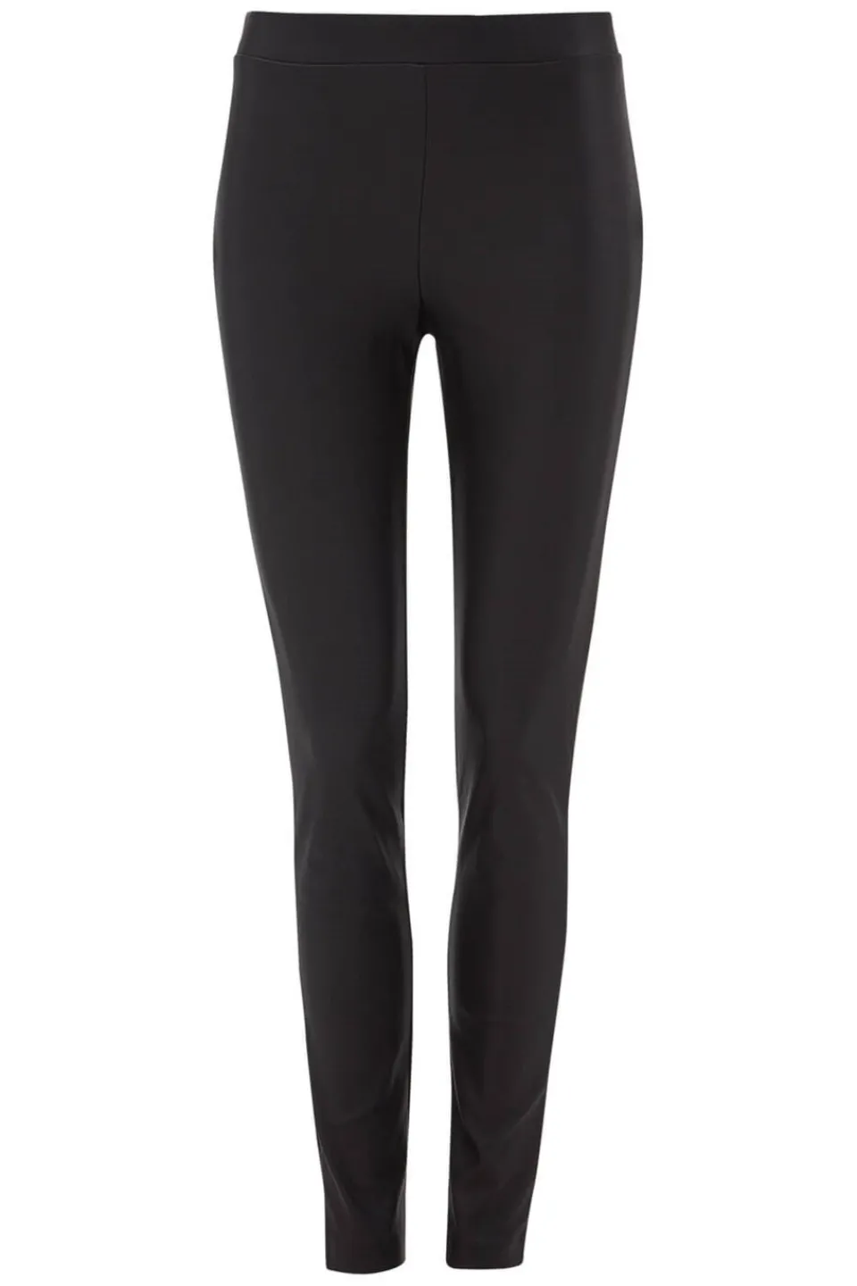 Trousers>Roman Faux Leather Pull On Elastic Waist Trousers Black