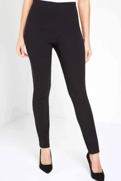 Trousers>Roman Full Length Elastic Waist Stretch Trousers Black