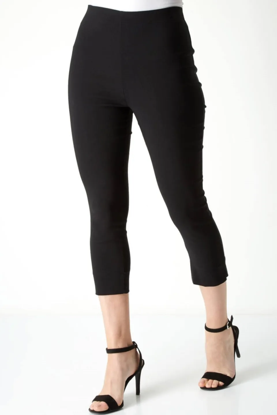 Trousers>Roman Petite Cropped Stretch Trouser Black