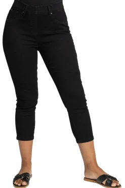 Jeans & Jeggings>Roman Petite Stretch Crop Denim Jegging Black
