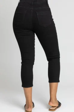 Jeans & Jeggings>Roman Petite Stretch Crop Denim Jegging Black