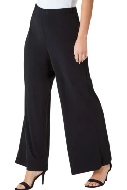 Trousers>Roman Petite Wide Leg Stretch Trouser Black