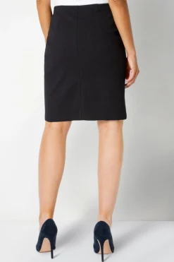 Skirts>Roman Short Textured Elastic Waist Jersey Skirt Black