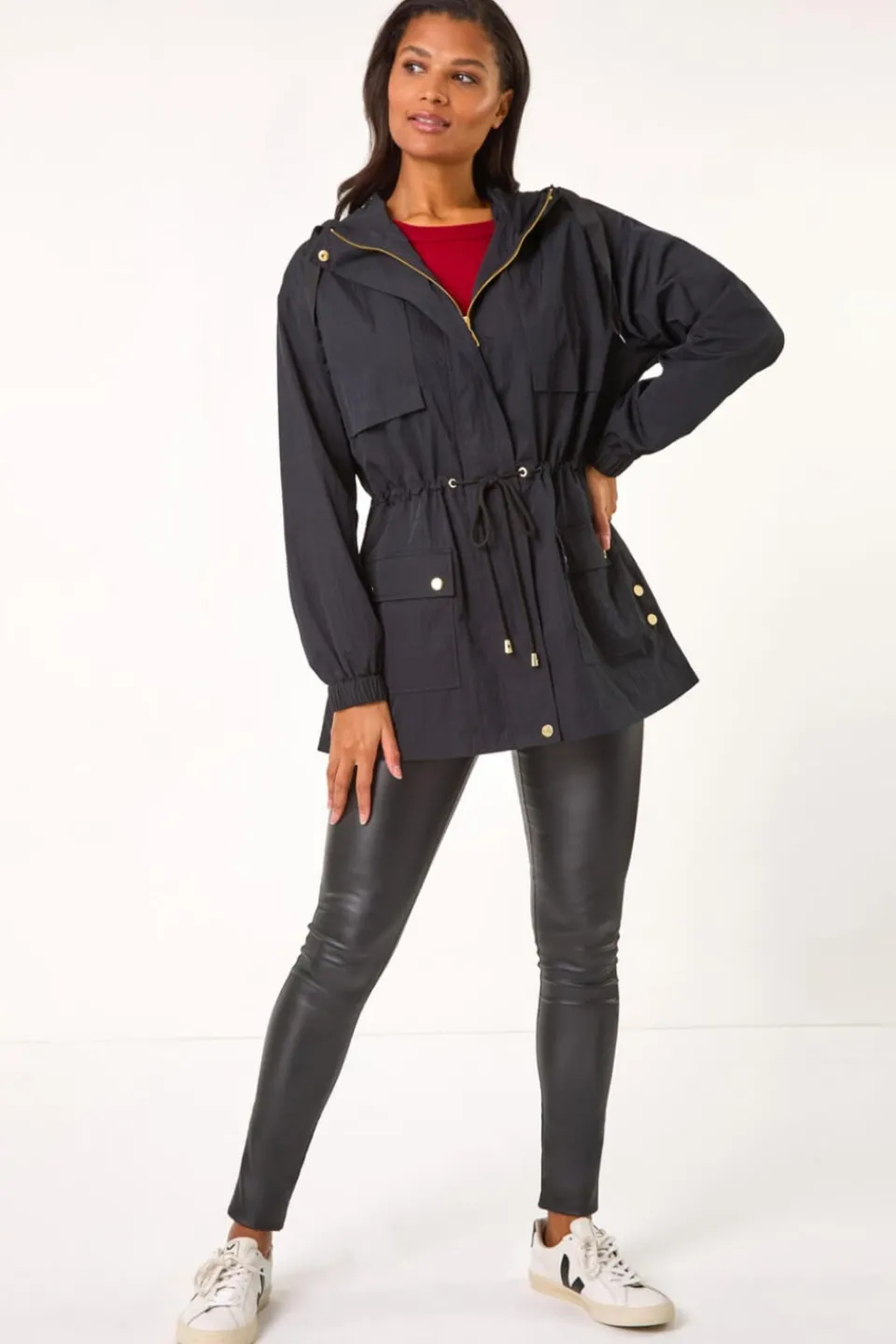 Coats & Jackets>Roman Shower Resistant Rain Jacket Black