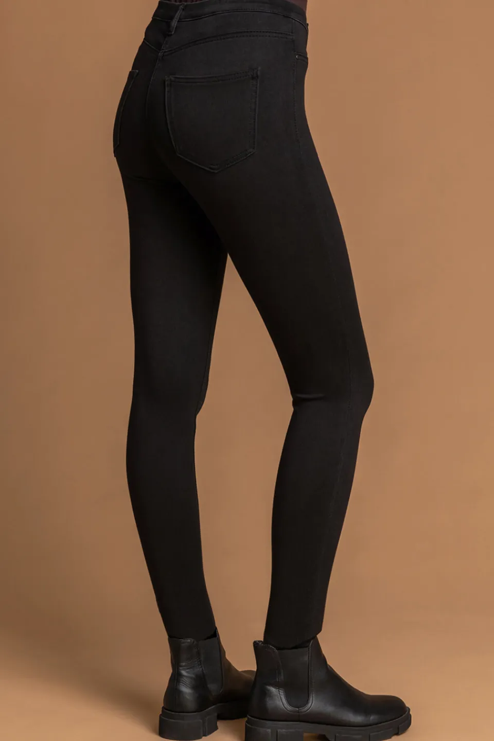 Jeans & Jeggings>Roman Stretch Jersey Denim Jegging Black