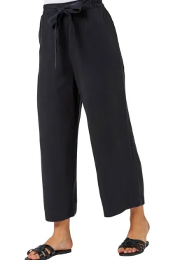 Trousers>Roman Waist Tie Detail Culottes Black