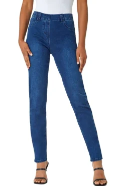 Jeans & Jeggings>Roman Elastic Waist 31" Denim Stretch Jegging Blue